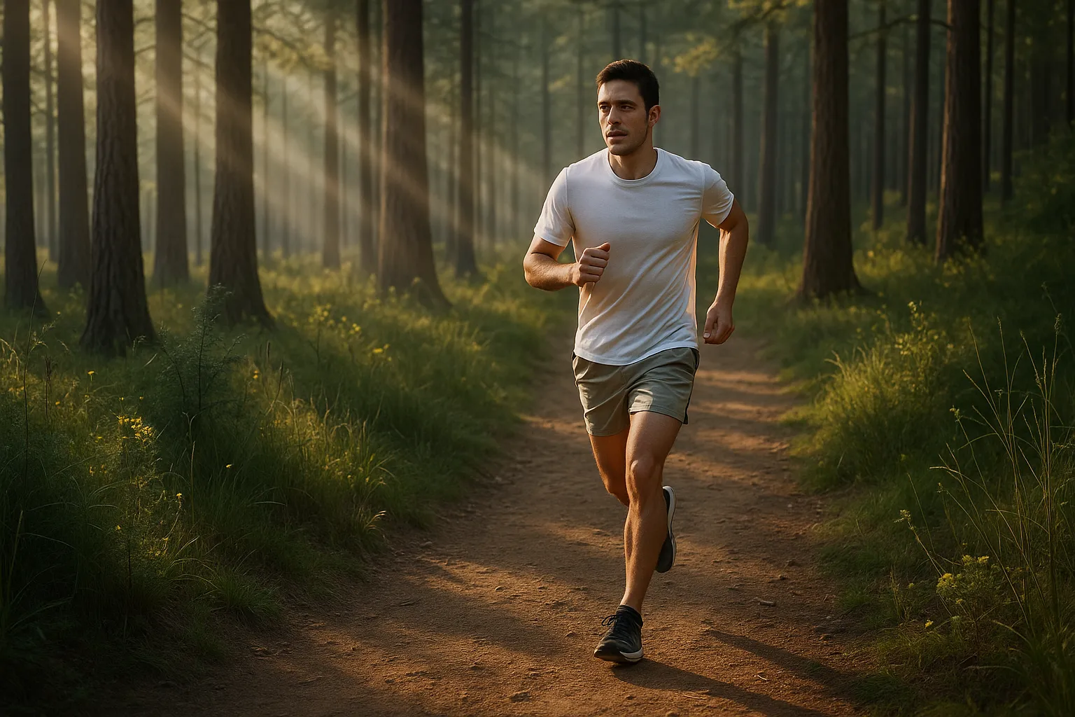 Corredor en sendero del bosque
